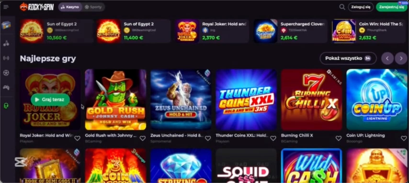 Cofnięcie płatności w Rockyspin Casino krok po kroku